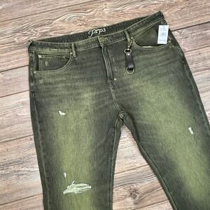 PRPS Mens Le Sabre Jeans Size 44X34 Army Green Slim Tapered Distressed New